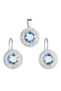 Obrázok pre Evolution Group Sada šperkov s krištáľmi Swarovski náušnice a prívesok modré okrúhle 39107.3 light sapphire shimmer