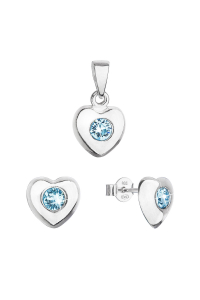 Obrázok pre Sada šperkov s kryštálmi Swarovski náušnice a prívesok modré srdce 39176.3