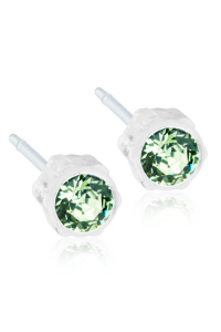Nealergénne detské náušnice z lekárskeho plastu okrúhle 4 mm zelené Obrázok pre Nealergénne detské náušnice z lekárskeho plastu okrúhle 4 mm zelené
