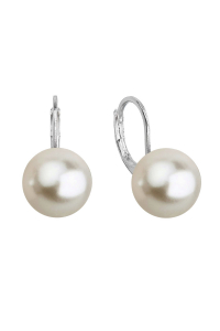 Obrázok pre Náušnice bižutérny visiace so syntetickou perlou biela 71122.1 white