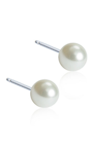 Nealergénne náušnice z lekárskeho titánu Perly 4 mm biele Obrázok pre Nealergénne náušnice z lekárskeho titánu Perly 4 mm biele