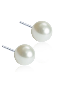 Nealergénne náušnice z lekárskeho titánu Perly 6 mm biele Obrázok pre Nealergénne náušnice z lekárskeho titánu Perly 6 mm biele