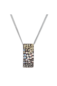 Obrázok pre Strieborný náhrdelník so Swarovski kryštálmi mix farieb mesačný obdĺžnik 32074.3 moonlight