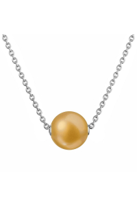 Obrázok pre Strieborný náhrdelník s pevnou zlatou riečnou perlou na retiazke 22047.3 gold
