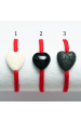 Obrázok pre Náramok pletený červený - Srdce - rôzne minerály