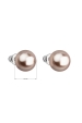 Obrázok pre Náušnice bižutéria so Swarovski perlou hnedé okrúhle 71070.3
